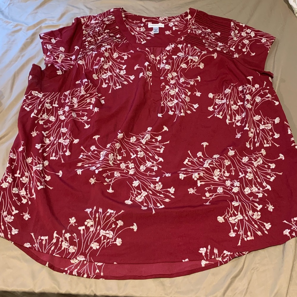 Maroon flowered shirt (worn once)